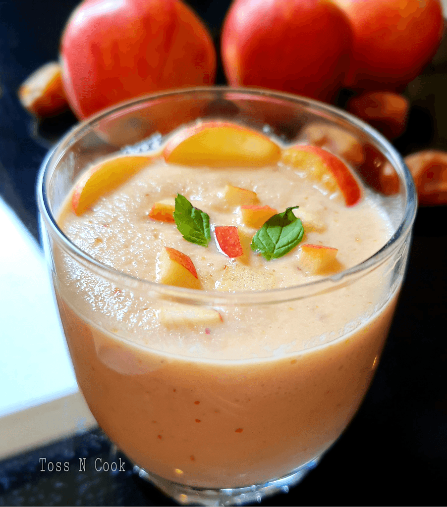 Apple and Dates Milkshake served in the glass