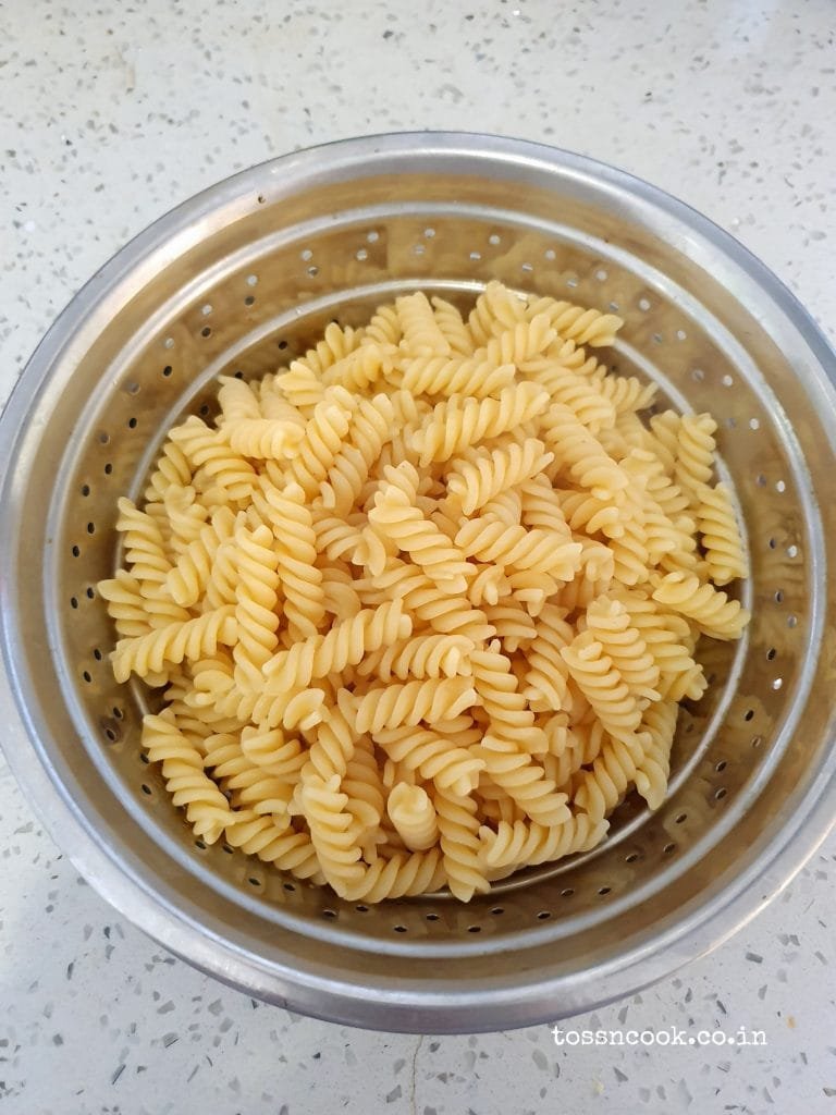 Boiled Pasta in the strainer