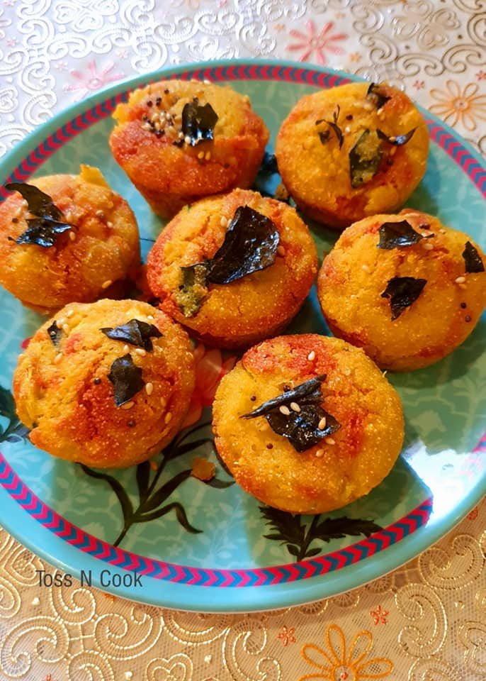 Seven Veggie Muffins served in a plate