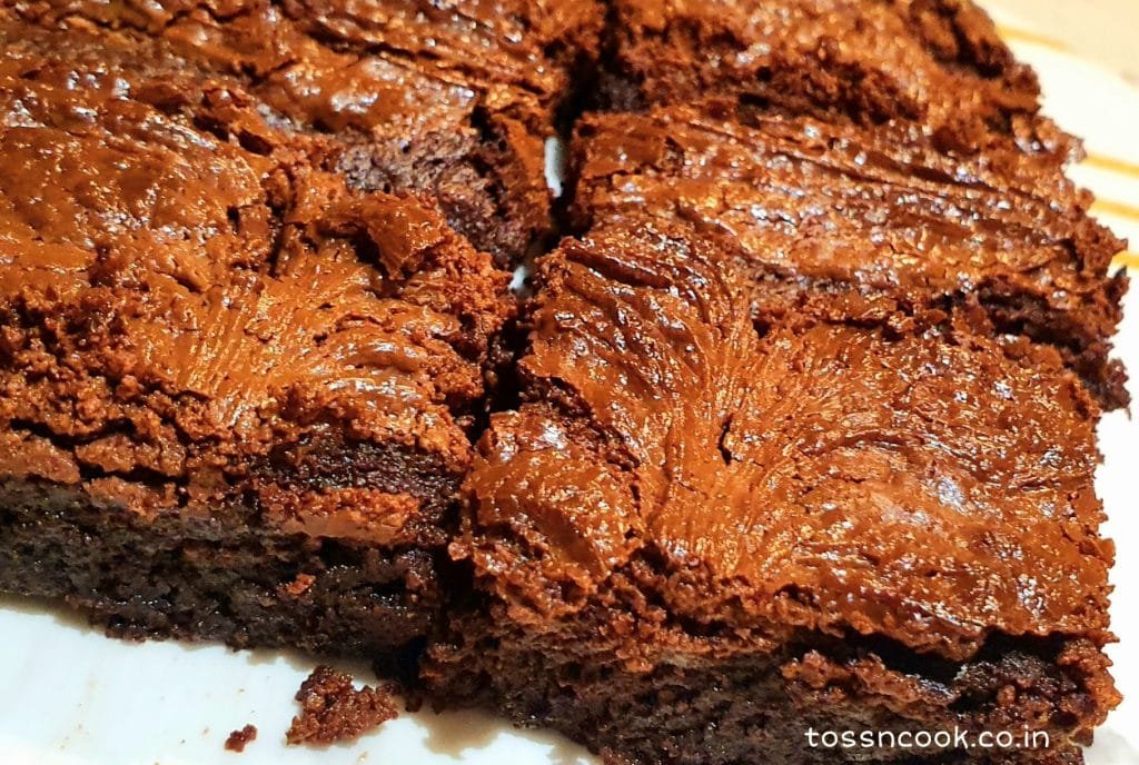 Nutella Brownies served in a plate for display