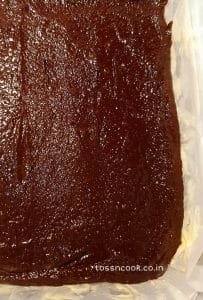 Image of cocoa powder batter in the baking tray