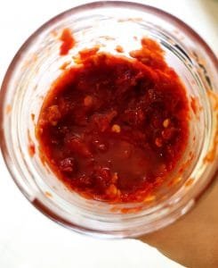 Red Chilli garlic sauce prepared in a bowl