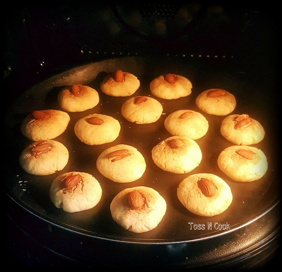 Almond Cookies inside oven