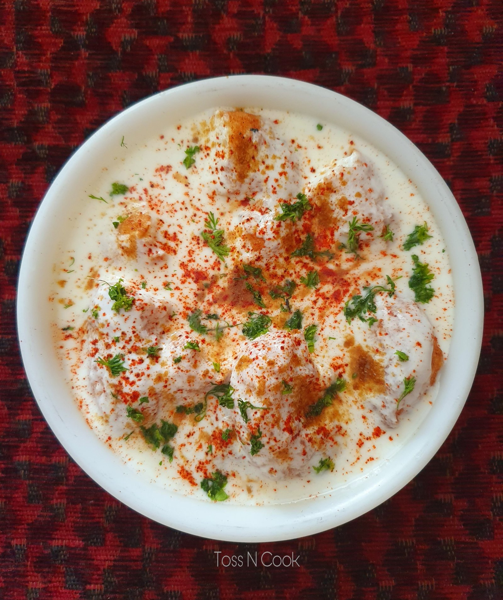 Dahi Bhalla served in a bowl