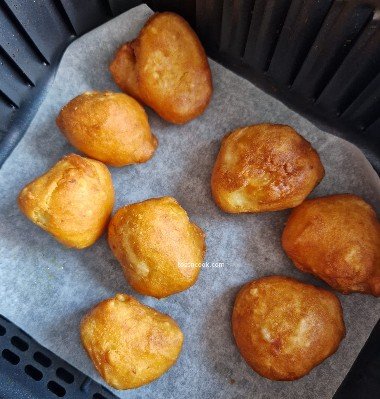 Chicken Balls cooked in Air Fryer basket