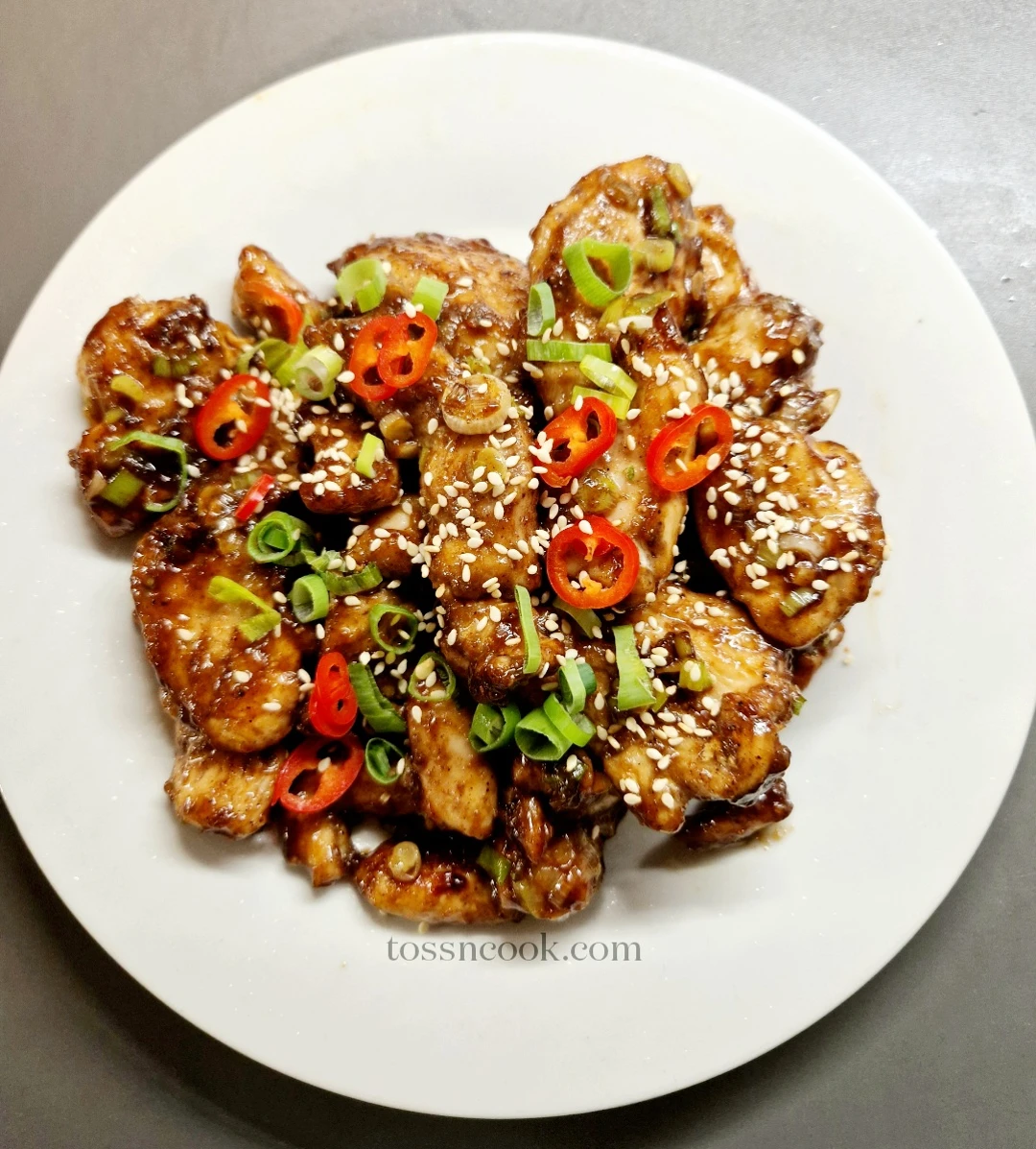 Crispy Chicken Chilli served in a plate